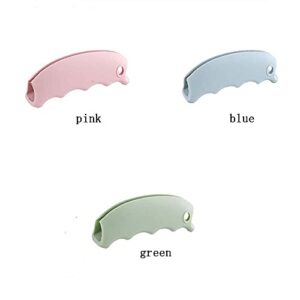 Handle Grocery Bag Holder 5 Pcs Plastic Bag Holder Carrier Strong Silicone Handle Carrier for Grocery Plastic Bag Shopping Bags Garbage Bag (pink green Light blue)