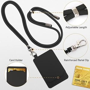 FYY[2 Pack]Phone Lanyard,Universal Crossbody Cell Phone Lanyards with Card Holder,[3M Adhesive][Adjustable Shoulder Neck Straps]Cell Phone Lanyard Compatible with iPhone,Samsung and Smartphones-Black