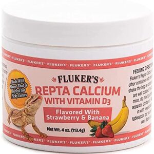 DBDPet Fluker's Repta Strawberry-Banana Flavored Calcium with Vitamin D3 (4oz) - Includes Attached Pro-Tip Guide