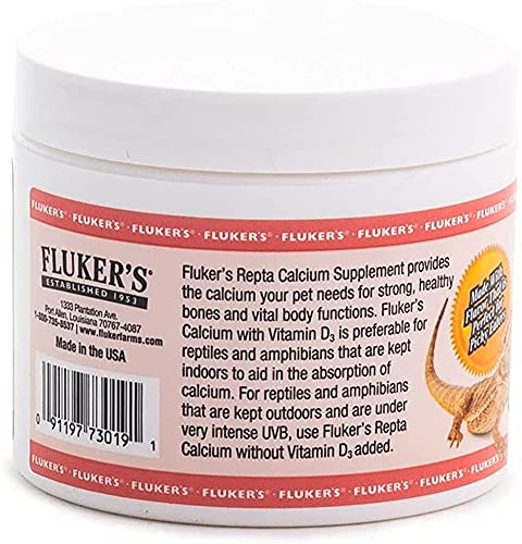 DBDPet Fluker's Repta Strawberry-Banana Flavored Calcium with Vitamin D3 (4oz) - Includes Attached Pro-Tip Guide