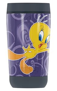 thermos looney tunes tweety heart pattern guardian collection stainless steel travel tumbler, vacuum insulated & double wall, 12 oz.