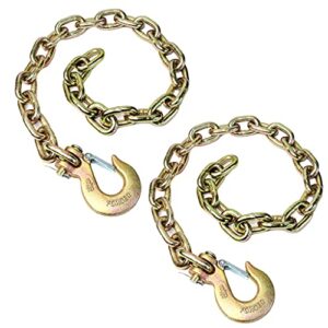 gripon (pack of 2) 35-inch trailer safety chain with 5/16-in clevis snap hook, 18,800 lbs break strength
