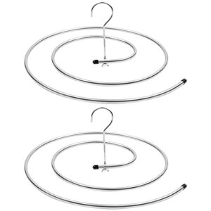 ultnice spiral shaped drying rack, laundry stand hanger for dorm bed sheet bed cover bedspread scarf blanket bath towel towelling 2pcs (silver), 38x38x14cm