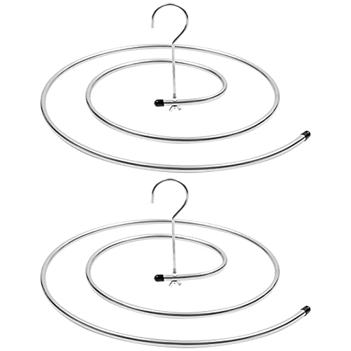 ULTNICE Spiral Shaped Drying Rack, Laundry Stand Hanger for Dorm Bed Sheet Bed Cover Bedspread Scarf Blanket Bath Towel Towelling 2PCS (Silver), 38x38x14cm