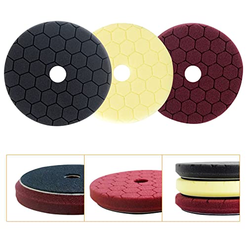 MAXXT Buffing Polishing Pads 7 Inch Compound Buffing Sponge Pads Car Detailing Kit Work with 6 inch 150mm Backing Plate