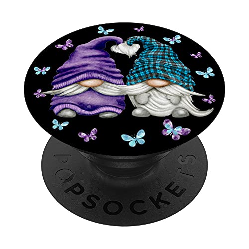 Suicide Prevention Cute Butterfly Pattern With Purple Gnome PopSockets Swappable PopGrip