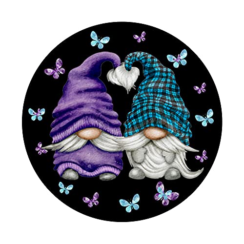 Suicide Prevention Cute Butterfly Pattern With Purple Gnome PopSockets Swappable PopGrip