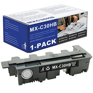 1 pack mxc30hb mx-c30hb waste toner box compatible replacement for sharp mx-c300w mx-c303w mx-c304w mx-c250 mx-c301w mx-c300 printer.