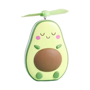 dft portable avocado shape handheld mini air cooler fan with fill light mirror usb rechargeable small personal cooling tools