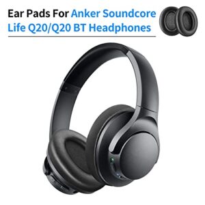 Soundcore Q20 Earpads Ear Cup,Replacement Earpads Cushions Earmuffs for Anker Soundcore Life Q20 Q20 BT Headphones Earpads (Black)