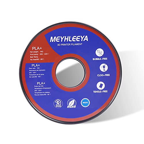 MEYHLEEYA PLA 3D Printer Filament, Neatly Wound PLA Filament 1.75mm Dimensional Accuracy +/- 0.02mm, Fit Most FDM 3D Printers, Good Vacuum Packaging Consumables, 1kg Spool (2.2lbs), 330 Meters,RED