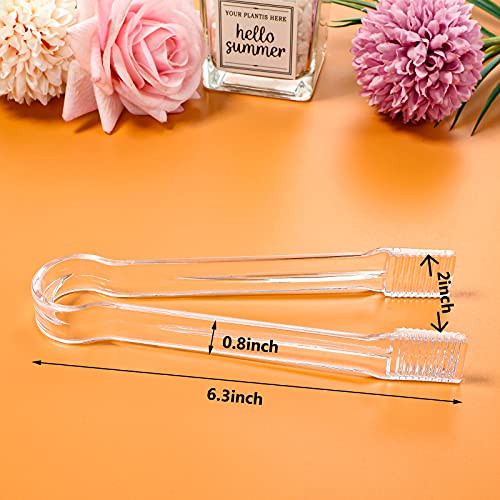 Plastic Serving Tongs Mini Kitchen Tongs Kitchen Tongs Utility and Plastic Kitchen Scoops Clear Ice Scoop Mini Clear Buffet Scoop for Candy Dessert Buffet Ice (12)