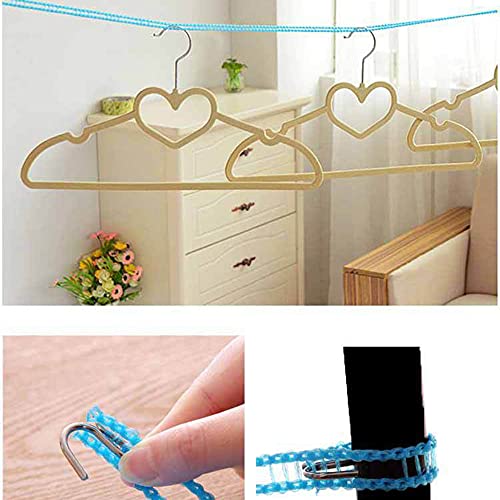 3 Pack of ALINNA Adjustable Nylon Clothesline Pink Blue Green Colors Windproof Clothes Drying Rope Travel Clothes Line Portable Laundry Line for Indoor Outdoor Camping Home Hotel(5m/16.4ft), ALC16535