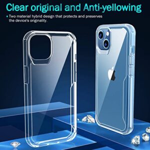 EFFENX Crystal Clear iPhone 13 Case, Non-Yellowing Shockproof Protective Phone Case Slim Thin TPU Bumper Cover [Soft Anti-Scratch], 6.1 inch (Crystal Clear)