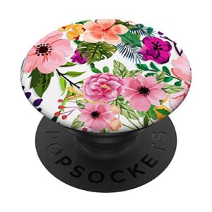 Pink and Purple Flowers Garden Phone Popper PopSockets Swappable PopGrip