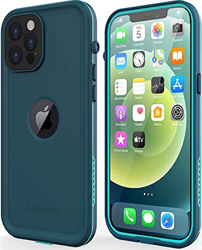 LOVE BEIDI Design for iPhone 12 Pro Max case Waterproof 6.7'', Full Body Shockproof Phone Case for iPhone 12 Pro Max Case with Screen Protector, Dust Proof Cover for iPhone 12 Pro Max (Turquoise)