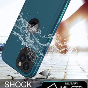 LOVE BEIDI Design for iPhone 12 Pro Max case Waterproof 6.7'', Full Body Shockproof Phone Case for iPhone 12 Pro Max Case with Screen Protector, Dust Proof Cover for iPhone 12 Pro Max (Turquoise)