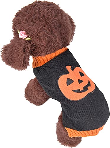 ChezAbbey Pet Halloween Costume Horror Pumpkin Clothes Pet Appral Autumn Winter Suit Warm Demon Pet Sweater for Cats Kitten Puppy Small Dogs