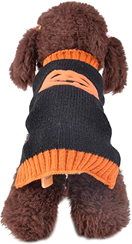 ChezAbbey Pet Halloween Costume Horror Pumpkin Clothes Pet Appral Autumn Winter Suit Warm Demon Pet Sweater for Cats Kitten Puppy Small Dogs