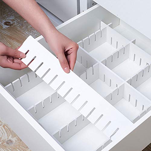 KnnRiim 8Pcs Drawer Dividers,12.6" x 2.76",Drawer Separators,Kitchen Adjustable Drawer Organizers,Extremely Thick,Large Adjustable Drawer Organizer for Underwear,DIY Storage Organizer Separator, Socks, Makeup, Kitchen Cutlery, Bedroom, Dresser ,Desk ,Offi