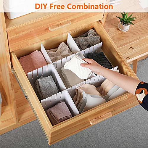 KnnRiim 8Pcs Drawer Dividers,12.6" x 2.76",Drawer Separators,Kitchen Adjustable Drawer Organizers,Extremely Thick,Large Adjustable Drawer Organizer for Underwear,DIY Storage Organizer Separator, Socks, Makeup, Kitchen Cutlery, Bedroom, Dresser ,Desk ,Offi