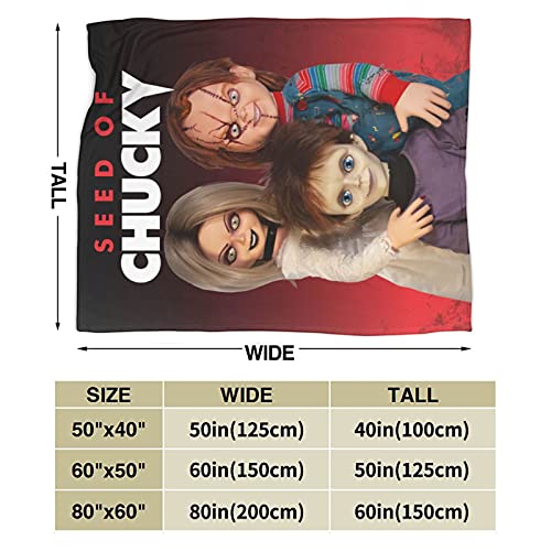 Daniesd of Chucky Throw Blanket Ultra-Soft Micro Fleece Blanket Warm Lightweight Bed Chair Couch Travel Blanket 80 inch x60 inch Black