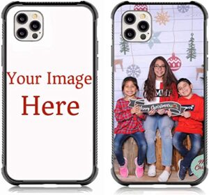 personalized custom phone case for apple iphone 12/12 pro - design your own customized custom picture photo case make your own case black