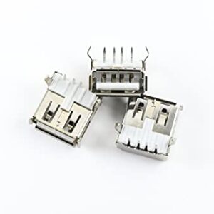 SINHANKER 110PCS USB Type A Standard Port Female Solder Right Angle 4Pin Plug Soldering Jacks Connector