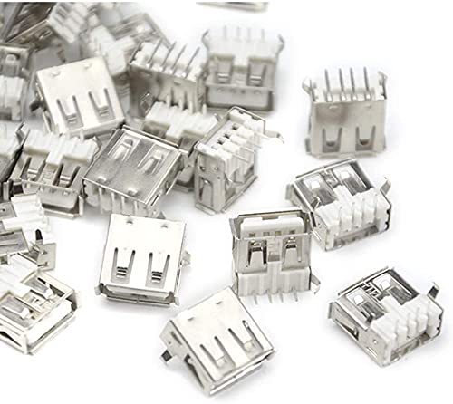SINHANKER 110PCS USB Type A Standard Port Female Solder Right Angle 4Pin Plug Soldering Jacks Connector