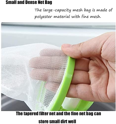 WHENWHEN 2021 New Washing Machine Hair Filter Cleaning Mesh Bag Home Floating Lint Hair Catcher Mesh Pouch Laundry Filter Bag Net Pouch Clothes Pins Reusable Floating Laundry Lint Mesh Bag (Blue)