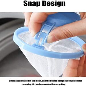 WHENWHEN 2021 New Washing Machine Hair Filter Cleaning Mesh Bag Home Floating Lint Hair Catcher Mesh Pouch Laundry Filter Bag Net Pouch Clothes Pins Reusable Floating Laundry Lint Mesh Bag (Blue)