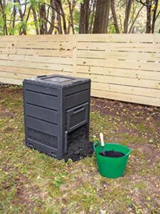 gardeners supply company deluxe pyramid composter ii | easy to use outdoor compost piles bin with rain collecting lid & side vents for good aeration | best for backyard garden organic waste composting