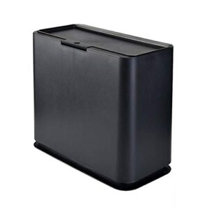liulishop garbage storage bucket household trash can thickening bathroom kitchen with lid classification trash can wastebasket (color : black)