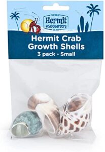 dbdpet fluker's hermit crab growth shells assorted 3pk small - includes attached pro-tip guide