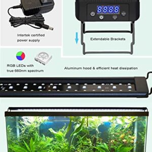 MingDak LED Aquarium Light Auto On Off, Fish Tank Light with Timer,9 Light Modes,15 Light Cycles, Full Spectrum Freshwater Planted Tank Light,18-24 Inches Model MDGLSD07-18