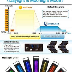 MingDak LED Aquarium Light Auto On Off, Fish Tank Light with Timer,9 Light Modes,15 Light Cycles, Full Spectrum Freshwater Planted Tank Light,18-24 Inches Model MDGLSD07-18