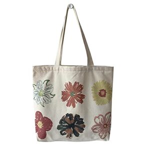 women canvas tote bag for women girls kids school shoulder bag with zipper work beach lunch travel and shopping grocery bag