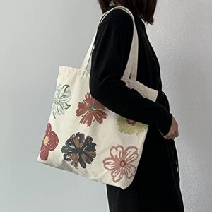 Women canvas Tote Bag for Women Girls Kids school Shoulder Bag with zipper Work Beach Lunch Travel and Shopping Grocery Bag