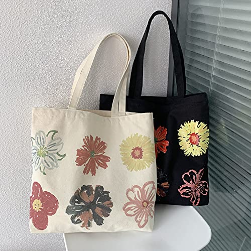 Women canvas Tote Bag for Women Girls Kids school Shoulder Bag with zipper Work Beach Lunch Travel and Shopping Grocery Bag
