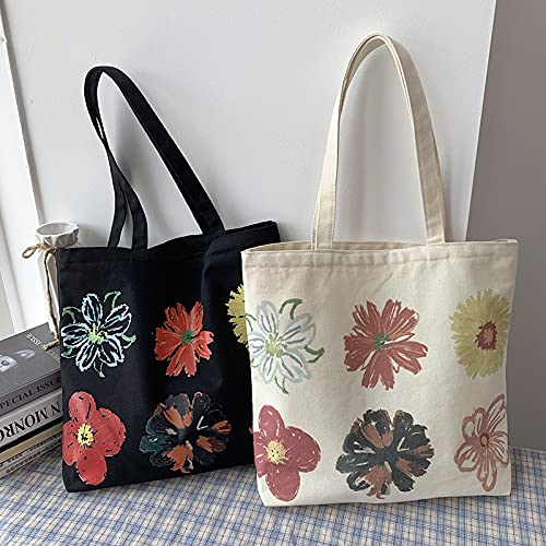 Women canvas Tote Bag for Women Girls Kids school Shoulder Bag with zipper Work Beach Lunch Travel and Shopping Grocery Bag