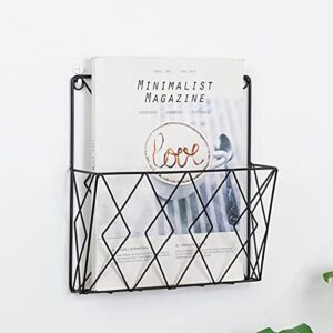 WskLinft Wall Shelf Modern Fashion Space-Saving Wall Mounted Book Magazines Storage Organization Rack for Home Decor (Black)