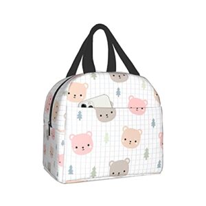 teddy bear kawaii lunch box reusable insulated lunch bag cooler tote travel picnic durable shopping back to school reusable waterproof bags for man woman girls boys