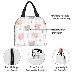 Teddy Bear Kawaii Lunch Box Reusable Insulated Lunch Bag Cooler Tote Travel Picnic Durable Shopping Back To School Reusable Waterproof Bags For Man Woman Girls Boys