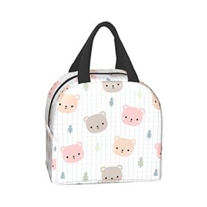 Teddy Bear Kawaii Lunch Box Reusable Insulated Lunch Bag Cooler Tote Travel Picnic Durable Shopping Back To School Reusable Waterproof Bags For Man Woman Girls Boys