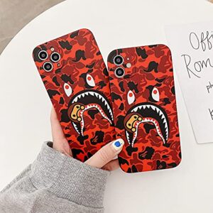 Hoolcase iPhone 11 Soft Case for Shark Face/Shark Teeth Fans Girls Kids Boys, Cartoon Cute Fun Funny Shockproof TPU Protective Non-Slip 6.1 Inch Case for iPhone 11 (H-YU)