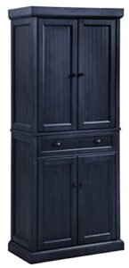 crosley furniture seaside kitchen pantry cabinet, distressed navy