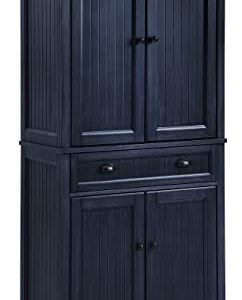 Crosley Furniture Seaside Kitchen Pantry Cabinet, Distressed Navy