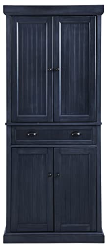 Crosley Furniture Seaside Kitchen Pantry Cabinet, Distressed Navy