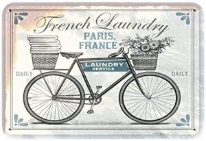 j.dxhya tin poster metal sign french laundry service s,laundry room decor laundry farmhouse 8x12inches wall plaque retro vintage signs