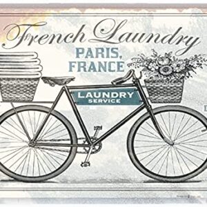 J.DXHYA Tin Poster Metal Sign French Laundry Service S,Laundry Room Decor Laundry Farmhouse 8x12inches Wall Plaque Retro Vintage Signs